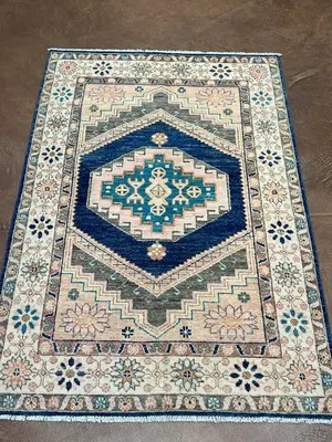 New Blue Afghanistan Oushak 3' X 5'