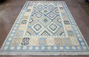 Vintage Blue Turkey Kelim 7' X 10'