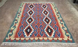 Vintage Red Turkey Kelim 6' X 9'