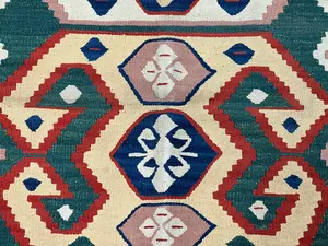 Vintage Green Turkey Kelim 5' X 7'
