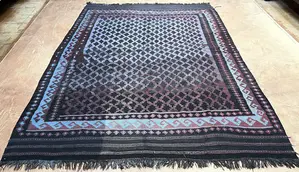 Vintage Blue Afghanistan Overdyed Maimana Kelim 7' X 10'