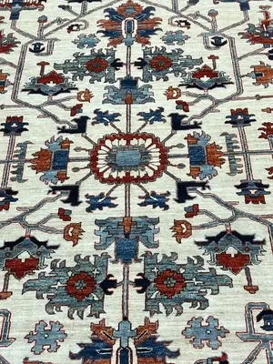 New Ivory Afghanistan Modern Tribal 6' X 9'