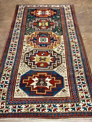 Vintage Multi Caucasian Kazak 5' X 7'