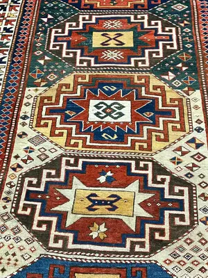Vintage Multi Caucasian Kazak 5' X 7'