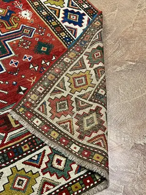 Antique Red Caucasian Kazak 5' X 7'
