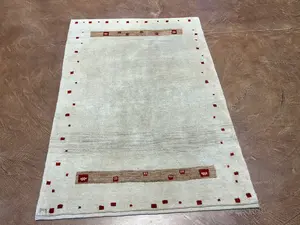New Ivory Persian Gabbeh 4' X 6'