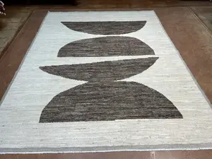 New Ivory Afghanistan Modern Berber Collection 8' X 10'