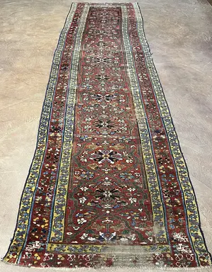 Antique Red Persian Kurdish Runner