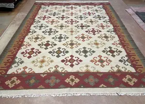 New Ivory India Dhurrie 9' X 12'