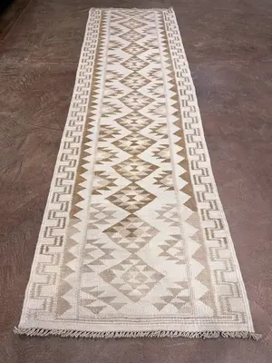 New Ivory Persian Kelim Runner