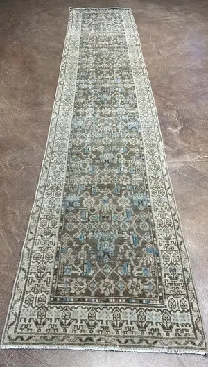 Vintage Brown Persian Malayer Runner