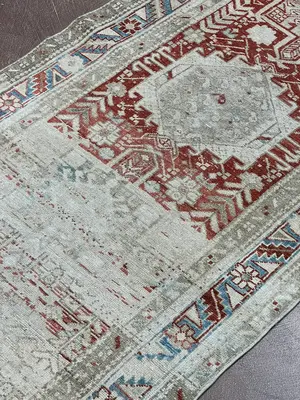 Vintage Beige Persian Karajeh Runner