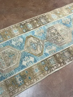 Vintage Blue Persian Karajeh Runner
