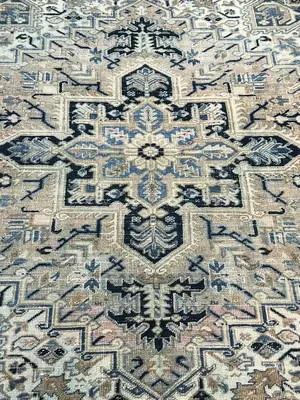 Vintage Beige Persian Heriz Square