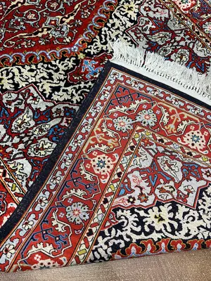 Vintage Navy Persian Silk Tabriz Runner