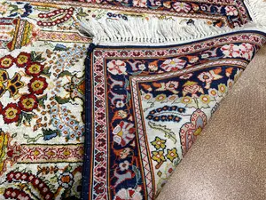 Vintage Ivory Persian Silk Tabriz 2' X 3'