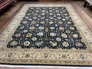 New Black India Indo Kashan 10' X 14'