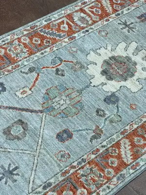 New Blue Pakistan Oushak Runner
