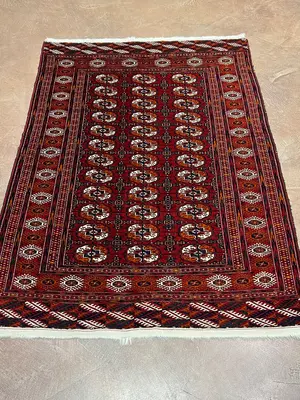 Vintage Red Persian Tekke Turkoman 4' X 6'