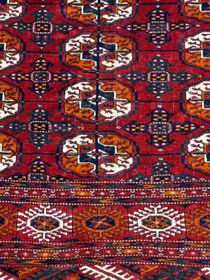 Vintage Red Persian Tekke Turkoman 4' X 6'