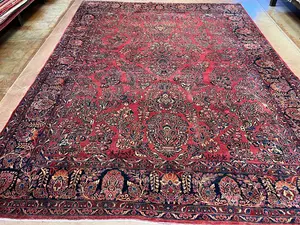 Vintage Red Persian Saruk 10' X 14'