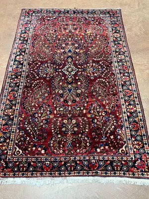 Antique Red Persian Saruk 4' X 6'