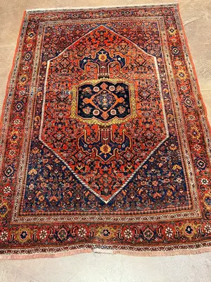 Antique Red Persian Bijar 5' X 7'