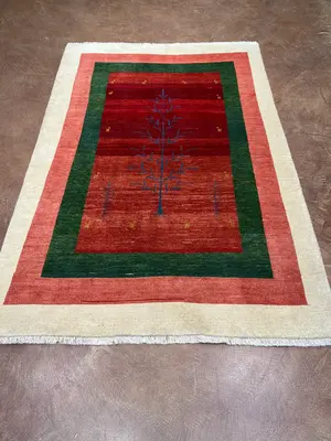 Vintage Red Persian Gabbeh 5' X 7'