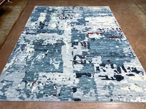 New Blue India Abstract Modern 8' X 10'