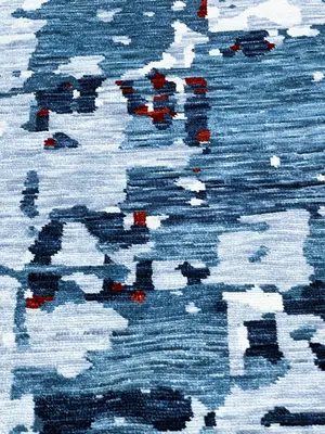 New Blue India Abstract Modern 8' X 10'
