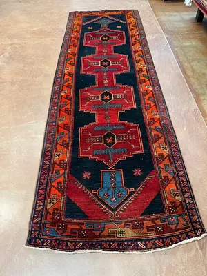 Vintage Navy Persian Azerbaijan Runner