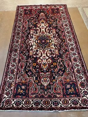 Vintage Black Persian Bakhtiari 6' X 9'