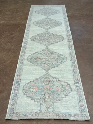 New Ivory Afghanistan Oushak Runner