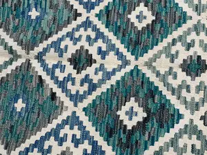 New Blue Afghanistan Maimana Kelim 5'-6"x8'