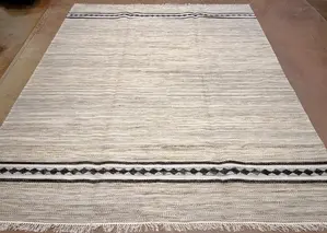 New Beige India Modern Dhurrie 8' X 10'