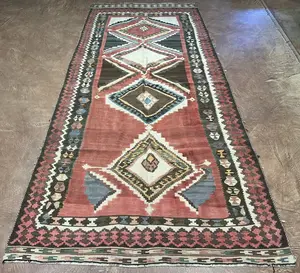 Vintage Rust Persian Kelim Qashqai Runner