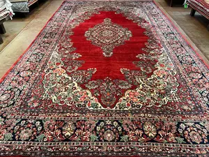 Antique Red Persian Saruk Oversize