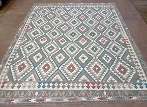 New Ivory Afghanistan Maimana Kelim 8' X 10'