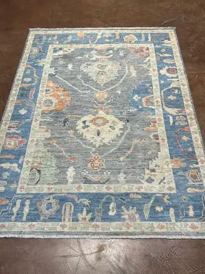 New Grey Pakistan Oushak 5' X 7'
