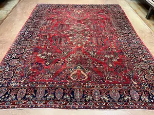 Antique Red Persian Saruk 9' X 12'