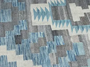 New Blue Pakistan Navajo Kelim 4' X 6'