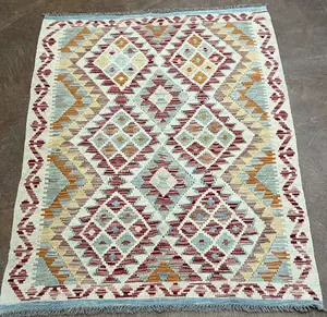 New Ivory Pakistan Modern Tribal Kelim 3' X 5'