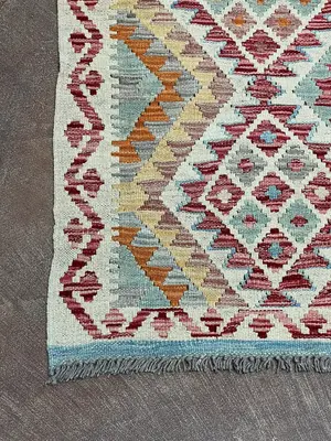 New Ivory Pakistan Modern Tribal Kelim 3' X 5'
