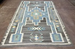 New Grey Pakistan Navajo Kelim 6' X 9'