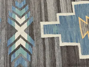 New Grey Pakistan Navajo Kelim 6' X 9'