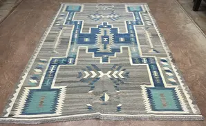 New Grey Pakistan Navajo Kelim 6' X 9'