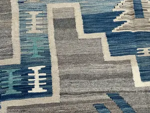 New Grey Pakistan Navajo Kelim 6' X 9'