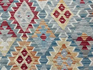 New Blue Pakistan Modern Tribal Kelim 9' X 12'
