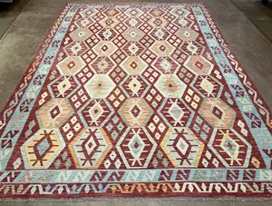 New Rust Pakistan Modern Tribal Kelim 8' X 10'