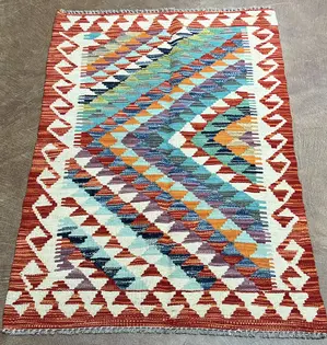 New Multi Afghanistan Modern Maimana Kelim 2'-6"x4'